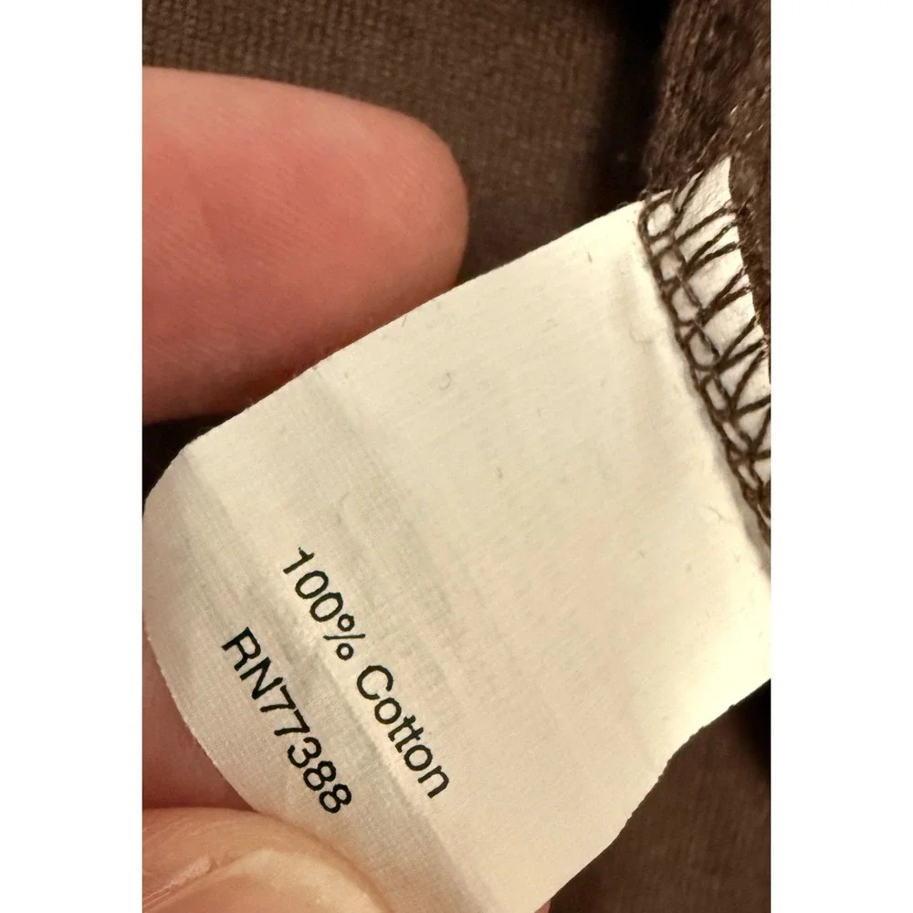 J.Crew Perfect Fit Brown 100% Cotton Scoop Neck Short Sleeve Tee Shirt Large
